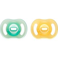 Tommee Tippee Ultra Light Night čiulptukas Yellow/ Green 0-6m 2 vnt.
