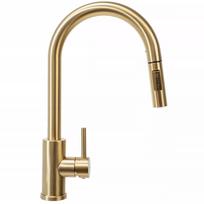 Auksinis virtuvinis maišytuvas Rea Fresh Gold su ištraukiama snapu, aukštis 39,5 cm