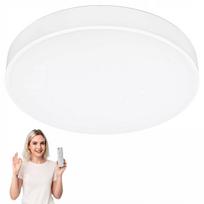Apvalus 60 cm baltas lubinis „Temar“ CLEO šviestuvas – modernus LED plafonas su nuotolinio valdymo pulteliu ir reguliuojama spalvų temperatūra