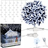 300 LED varvekliai su galimybe sujungti 10 m FLASH lauko ŠALTAI BALTA