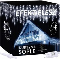 500 LED varvekliai IP44 lauko lemputės pastovios šviesos + FLASH PREMIUM užuolaida
