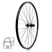 Galinis ratas 28" Rodi Ghost // 32H, diskiniams st. CenterLock, kasetė // greitveržlė, dvigubas, aliuminis, kniedytas