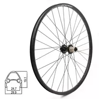 Galinis ratas J25DH 29" // diskiniams 6 varžtų, 32H, kasetė, Thru Axle, aliuminis