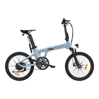 Folding electric bicycle ADO A20S AIR with front suspension, blue