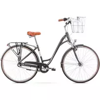 Bicycle ROMET Art Deco Classic, with front basket, gray (L)