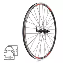 Galinis ratas Sunstart 28" // V-Brake, 32H, kasetė, QR / greitveržlė, aliuminis, be kniedžių