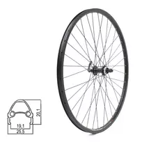 Priekinis ratas J19SB 28/29" // disk. stabdžiams Center-Lock, 36H, QR, dvigubas, kniedytas, aliuminis