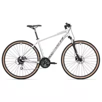 Kalnų dviratis Rock Machine Crossride 300 Gloss Silver/Black/Grey (Rato dydis: 29 Rėmo dydis: M)
