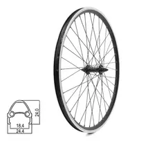 Priekinis ratas 26" // V-Brake, 36H, veržlė, dvigubas, kniedytas, aliuminis