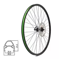 Priekinis ratas RYDE 28" // diskiniams 6B, 36H, QR, kniedytas (kartu su rotoriumi)