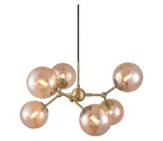 Halo Design 738830 - Pakabinamas šviestuvas ant laido ATOM 6xG9/28W/230V skersm. 57 cm žalvaris/k. smėlinė