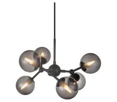 Halo Design 736553 - Pakabinama liustra ant laido ATOM 6xG9/28W/230V skersmuo 45 cm juoda/k. juoda