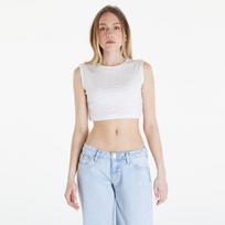 Calvin Klein Jeans Aop Cropped Tank Top Warp Logo White - Dydis S (J20J223163 0K9 Marškinėliai)