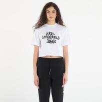Karl Lagerfeld Jeans Reg Cropped Graffiti Tee White - Dydis L (B1W17054100 Marškinėliai)