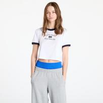 Calvin Klein Jeans Drapey Jersey Crop Brilliant White/ Baritone Blue - Dydis L (LV047B808G VVD Marškinėliai)