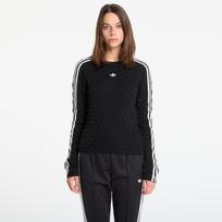 adidas Slim Solid Spike Knit Sweatshirt Black - Dydis M (KS6460 Marškinėliai)