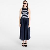 Sukienka Tommy Hilfiger Gold Button Poplin Mix Dress Breton Stripe Dark Night/ Ecru - Dydis M (WW0WW49628 0X3 Suknelės)