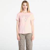 GUESS Ss Cn Krystal Triangle Tee Pink - Dydis S (W5BI18I3Z14-G6J3 Marškinėliai)