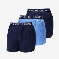 Bokserki Ralph Lauren Stretch Cotton Three Slim Fit Boxers 3-Pack Blue - Dydis S (714866472002 Šortai)