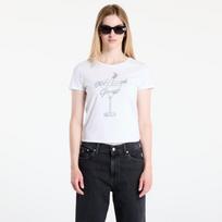GUESS Ss Tini Boots Bling Baby Tee White - Dydis S (W5YI31K9RM1-G011 Marškinėliai)