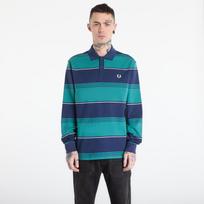FRED PERRY Heavyweight Striped Polo Shirt Tennis Blue - Dydis XL (M2415 X86 Marškinėliai)