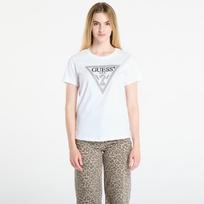 GUESS Ss Cn Krystal Triangle Tee White - Dydis S (W5BI18I3Z14-G011 Marškinėliai)
