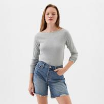 GAP Longsleeve Bateau Neck Modal Top Grey - Dydis XXS (540606-01 Marškinėliai)
