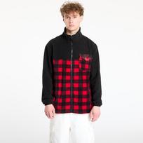 Urban Classics Patterned Polar Fleece Track Jacket Black/ Red - Dydis L (TB3802 Black/ Red Džemperiai)