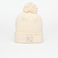 New Era Knit Medium Wmns MLB Metallic Bobble Beanie New York Yankees Light Cream (60691357 Kitos kepurės)