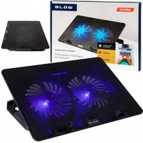 Nešiojamojo kompiuterio aušinimo stovas 12-17 colių, reguliuojamas, 2 ventiliatoriai, USB, LED