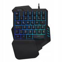 LogiLink viena ranka valdoma žaidimų klaviatūra su LED RGB apšvietimu ir riešo atrama