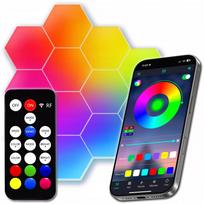 Žaidimų apšvietimas Hexagon Ambience LED RGB dekoracija programėlė pultelis 12 vnt