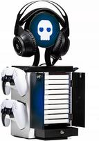 PS5 stovas / pagrindas – 4 padėklams, 10 žaidimams, 1 ausinėms