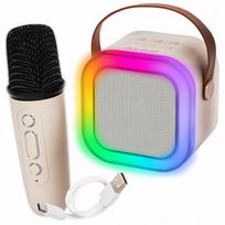 Nešiojamas „Bluetooth“ garsiakalbis RGB mikrofonas su „Mini Jack“, USB, SD ir karaokės funkcija