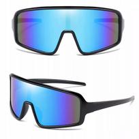Sportiniai akiniai nuo saulės Stylion, lankstūs, su UV400 filtru, juodi/mėlyni + dėklas