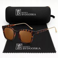 Moterų saulės akiniai „katės akys“ poliarizuoti elegantiški su dėklu