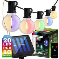 Saulės energija maitinama sodo girlianda 20x LED 10,6m RGB šilta šviesa dekoratyvinės lemputės
