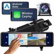 Automobilio kamera 4K veidrodinis registratorius su galiniu vaizdu, Android/CarPlay