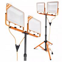 Statybinė lempa, LED Prožektorius 2x 100W 10000lm pastatomas Statybinis Šviestuvas
