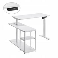Ergonomiškas DIDELIS elektrinis baltas stalas LORIS