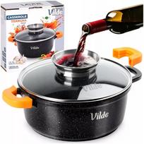 Granitinis puodas su dangčiu, skirtas virti, troškinti, kepti 20 cm 2,1L
