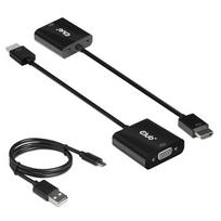 Club3D CAC-1302 video cable adapter, 0.5 m, HDMI Type A (Standard) to VGA (D-Sub), Black