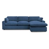 Mėlynos spalvos kampinė sofa iš kordinio velveto Belair – Bobochic Paris