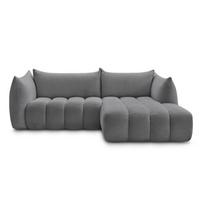 Pilkos spalvos kampinė sofa iš boucle (su dešiniuoju kampu/su gultu) Azra – Bobochic Paris