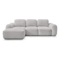 Šviesiai pilkos spalvos sulankstoma/su sandėliavimo vieta kampinė sofa iš boucle (su kairiuoju kampu/su gultu) Montaigne – Bobochic Paris