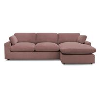 Rožinės spalvos kampinė sofa iš kordinio velveto Belair – Bobochic Paris