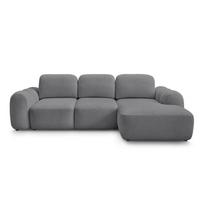 Pilkos spalvos sulankstoma/su sandėliavimo vieta kampinė sofa iš boucle (su dešiniuoju kampu/su gultu) Montaigne – Bobochic Paris