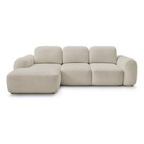 Smėlio spalvos sulankstoma/su sandėliavimo vieta kampinė sofa iš boucle (su kairiuoju kampu/su gultu) Montaigne – Bobochic Paris