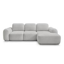 Šviesiai pilkos spalvos sulankstoma/su sandėliavimo vieta kampinė sofa iš boucle (su dešiniuoju kampu/su gultu) Montaigne – Bobochic Paris