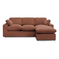 Oranžinės spalvos kampinė sofa iš kordinio velveto Belair – Bobochic Paris